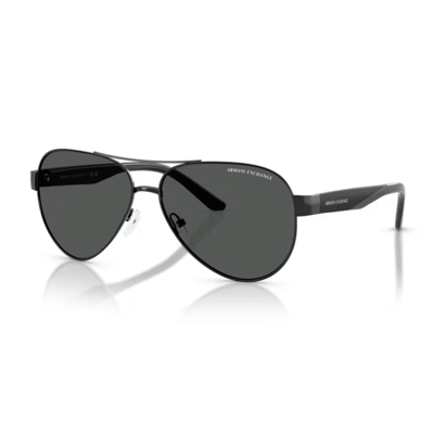 Armani Exchange AEX 2034S 600087 59 Erkek Pilot Siyah Metal Güneş Gözlüğü